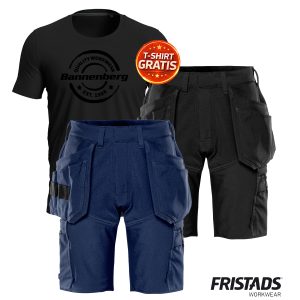 Fristads Handwerker-Stretch-Shorts 2598 LWS – 4-Wege-Stretch & Ripstop – T-Shirt gratis