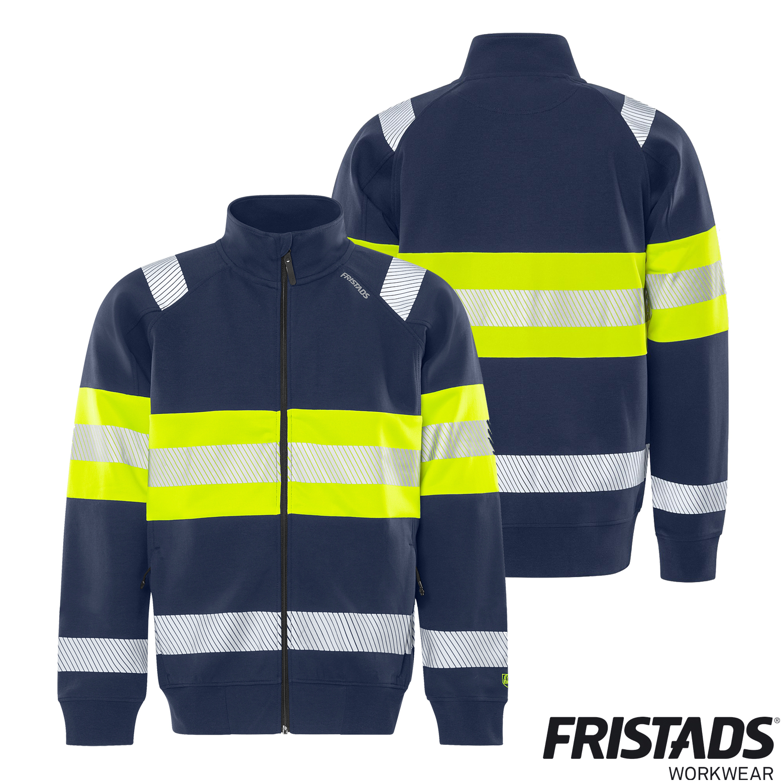 Fristads High Vis Green Stretch-Sweatjacke 7531 GKC | Kl.1 – Bild 4