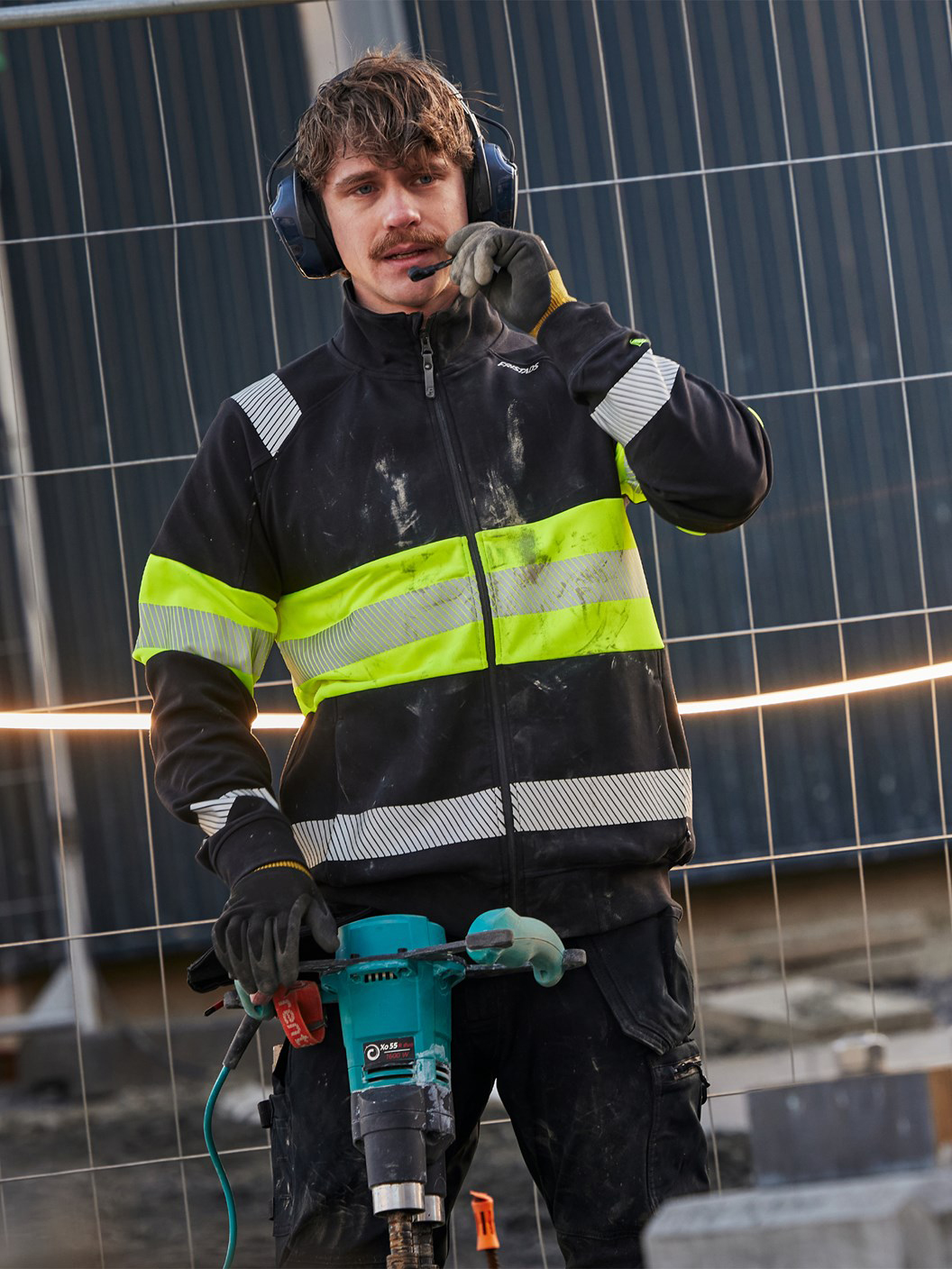 Fristads High Vis Green Stretch-Sweatjacke 7531 GKC | Kl.1 – Bild 3